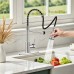 Kitchen Faucet with Pull Down Sprayer Stainless Steel Single Handle Pull Out Spring Sink Faucets